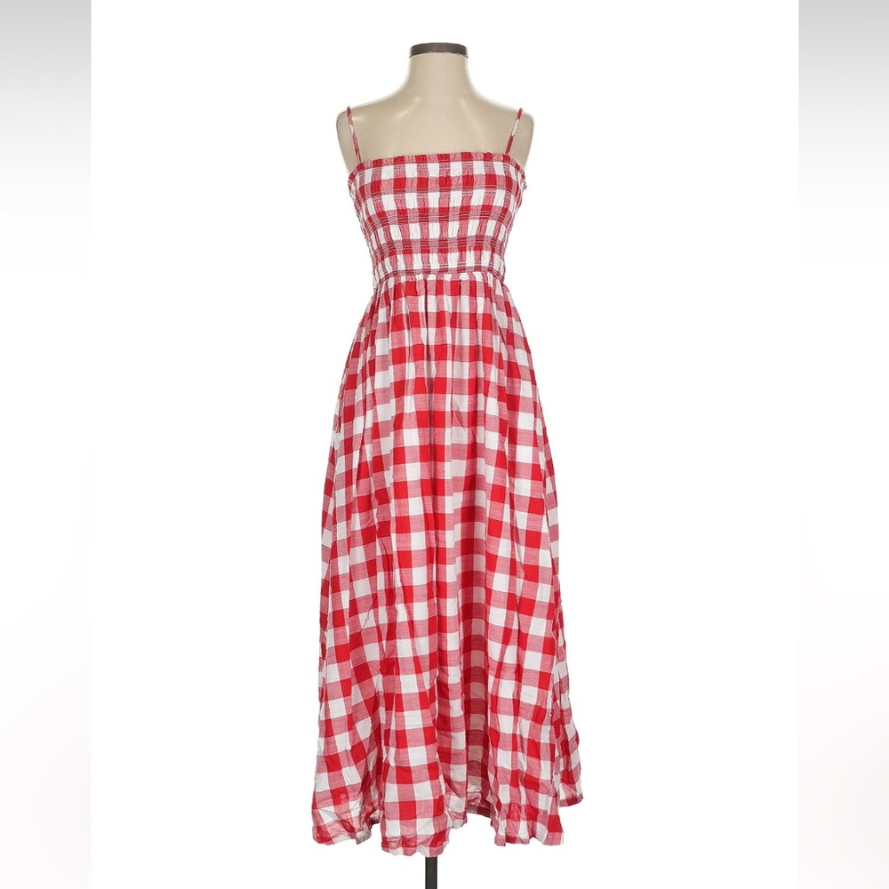LOFT Red & White Gingham Dress